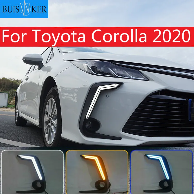

Для Защитные чехлы для сидений, сшитые специально для Toyota Corolla 2020 2 шт. светодиод дневного света работает супер Яркость Автомобильные светод...