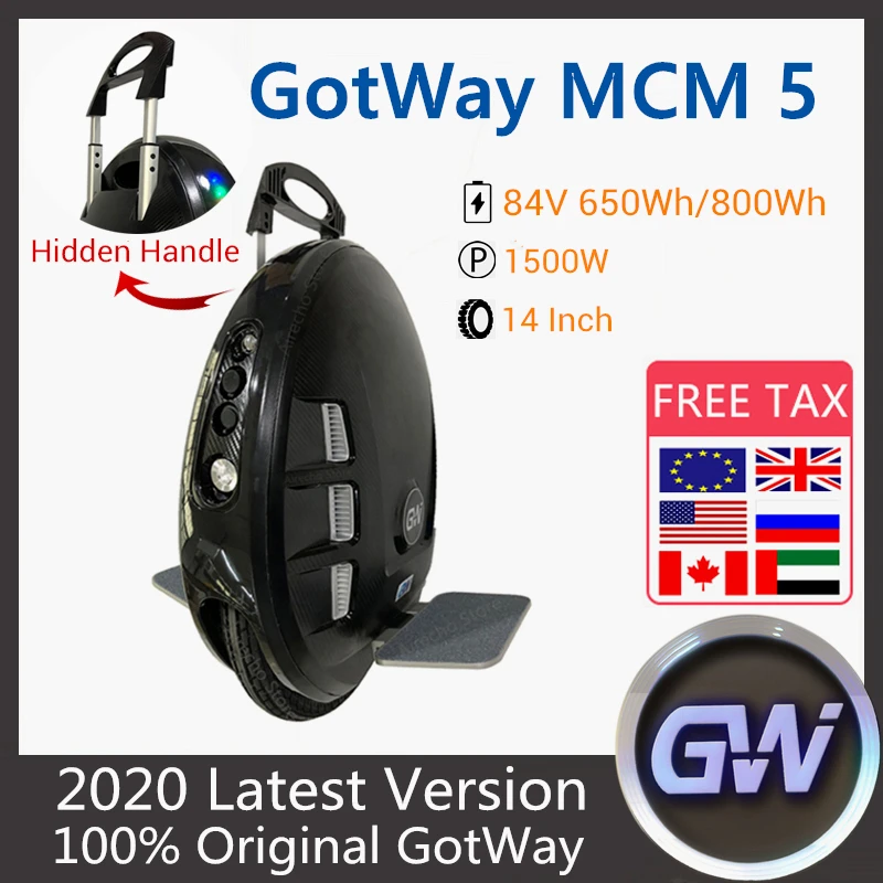 Оригинальный Одноколесный скутер Gotway MCM5 84V 800WH электрический самокат 14 дюймов с