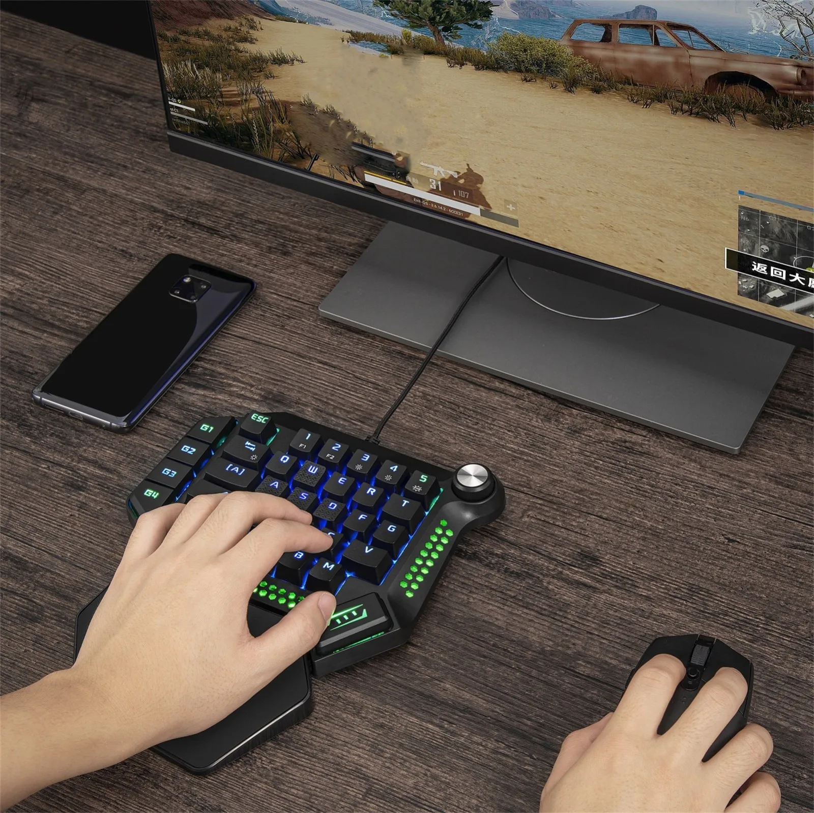 

K60 Mechanical Keyboard Blue Switch One-Handed Pubg Gaming Keyboard RGB 35 Keys USB PC Mice for Laptop Gaming Keypad#g4