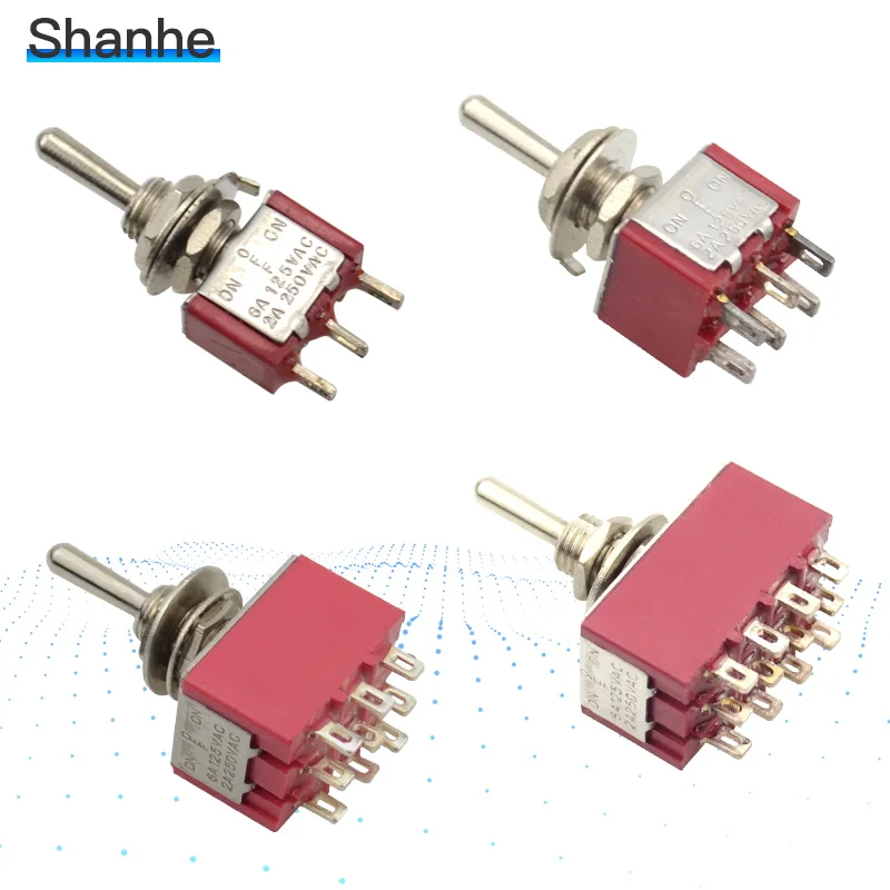 6 мм 3pin 6pin 9pin 12pin миниатюрный тумблер фиксированная фиксация ВКЛ./вкл.-ВЫКЛ.-вкл
