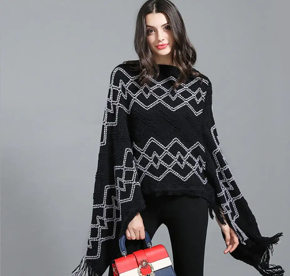 

Роскошные брендовые зимние теплые пончо и накидки для женщин, Большие шали, палантины, толстые кашемировые женские пашмины