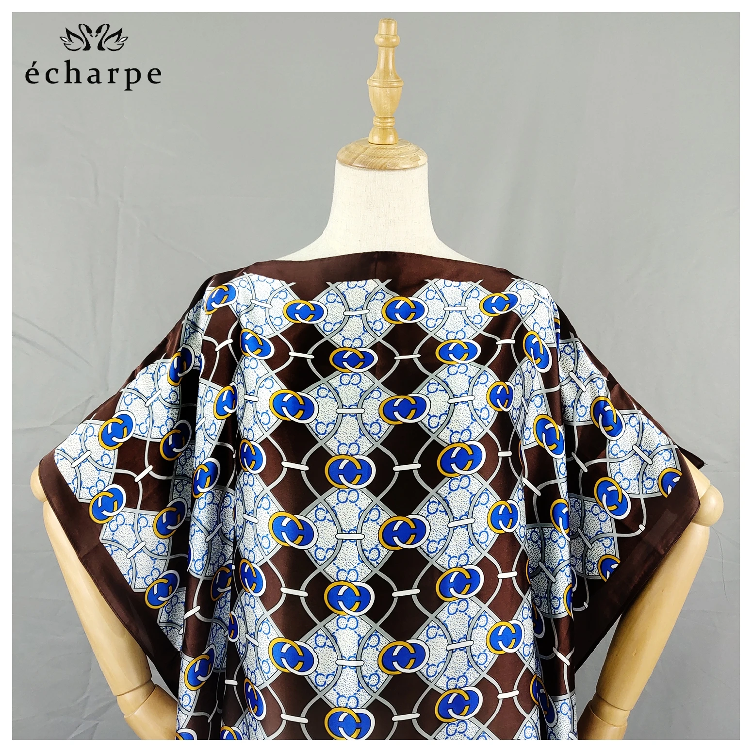

Free size maxi long casual african women dress printing silk summer straight vintage vestidos 2 pieces sets women dress