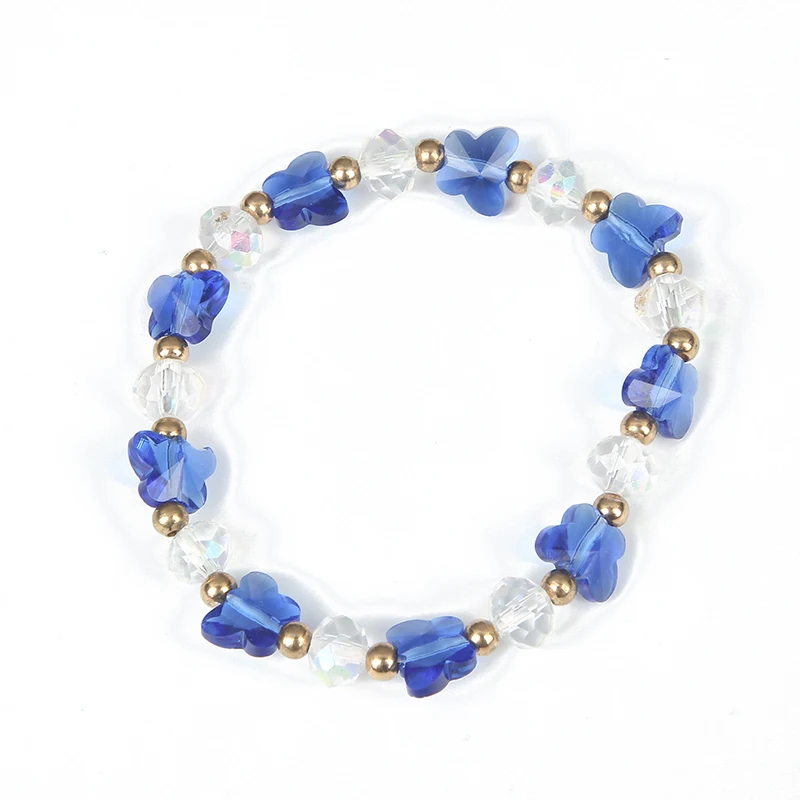 Модные трендовые Красочные AB бабочки хрустальные бисерные браслеты для женщин