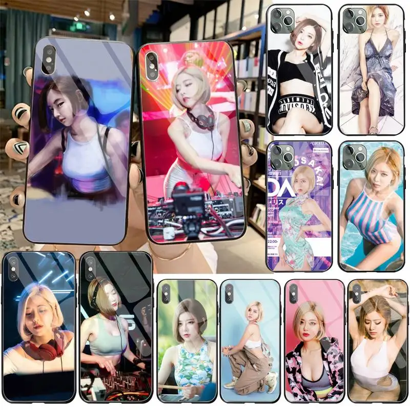 YJZFDYRM корейский DJ содовый чехол для телефона из закаленного стекла iPhone 11 Pro XR XS MAX 8X7