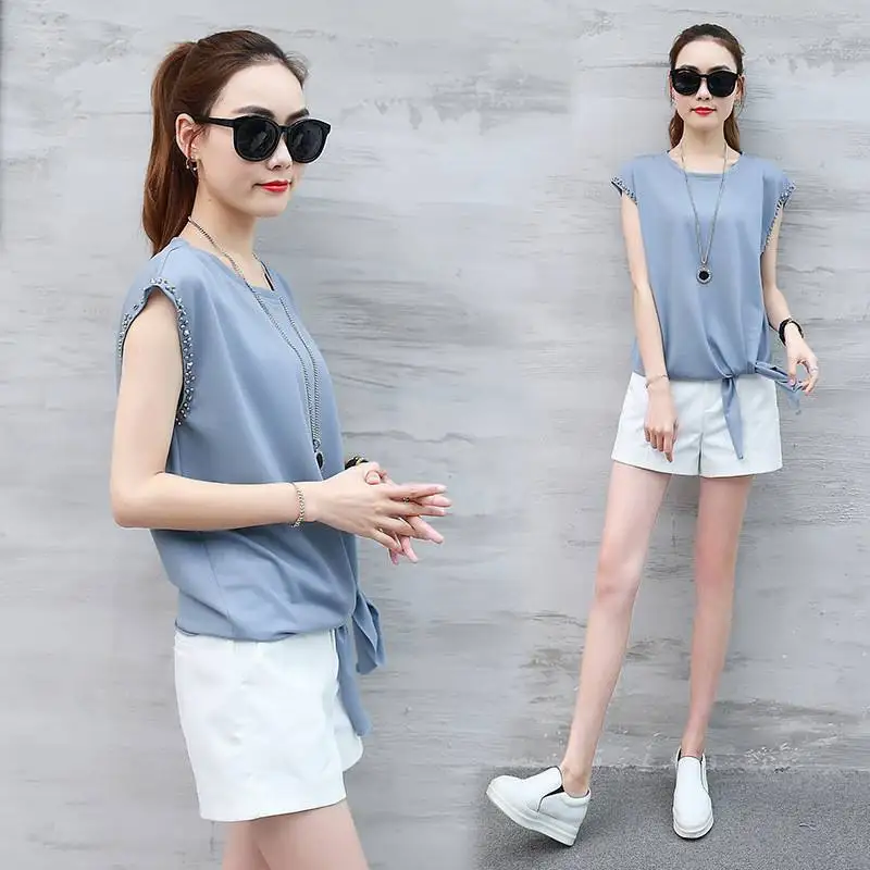 

T Shirt Women Clothes 2020 Fashion Tee Blue Top Fashion Cotton Ladies Tee Shirt