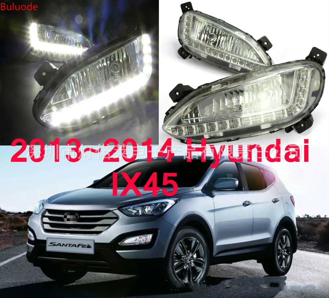 1 Pair LED Fog Lights Daytime Running Light For Hyundai Santa Fe IX45 2013 2014 2015 Car Accessories Waterproof 12V Fog Lamp  - buy with discount