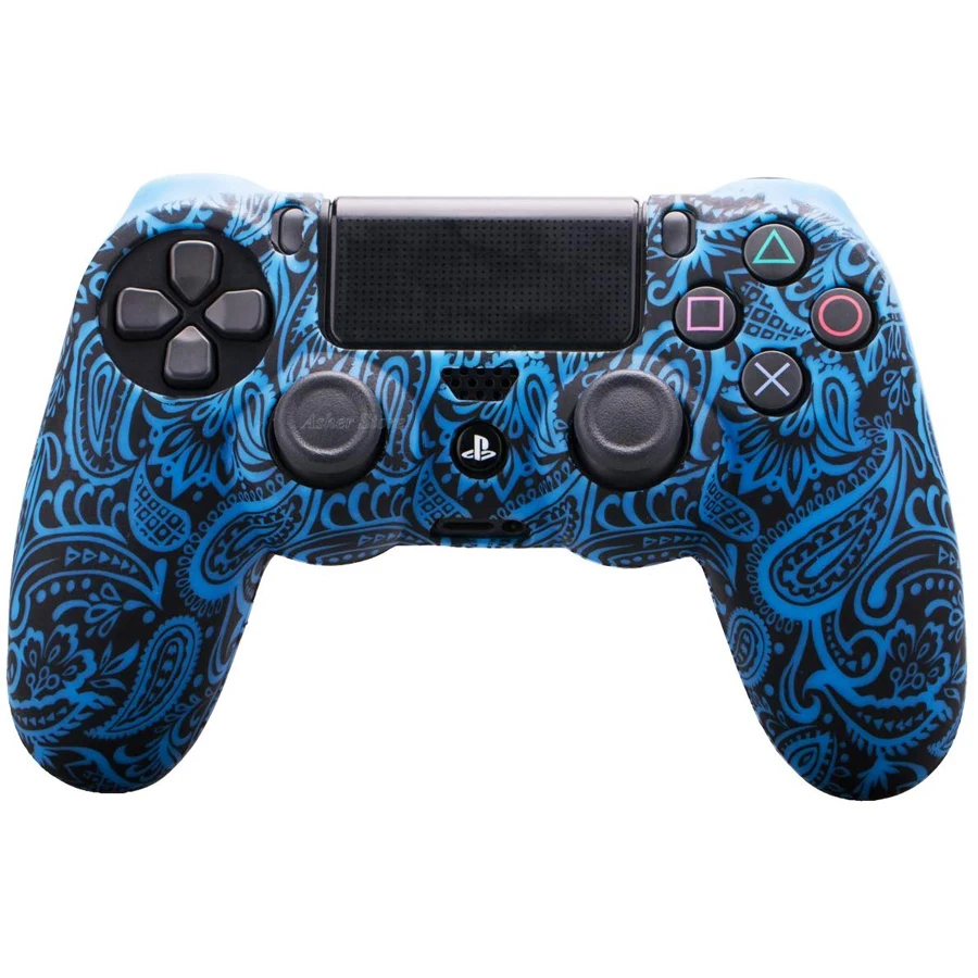 PS4/Slim/Pro Controller Silicone Cover Waterproof Printing Flowers Skin for Sony Playstation 4 PS 4 Dualshock 4 Accessories