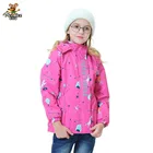 Осенне-зимняя куртка для маленьких девочек Теплые водонепроницаемые ветрозащитные куртки пальто для девочек флисовая верхняя одежда с капюшоном для детей от 3 до 12 лет