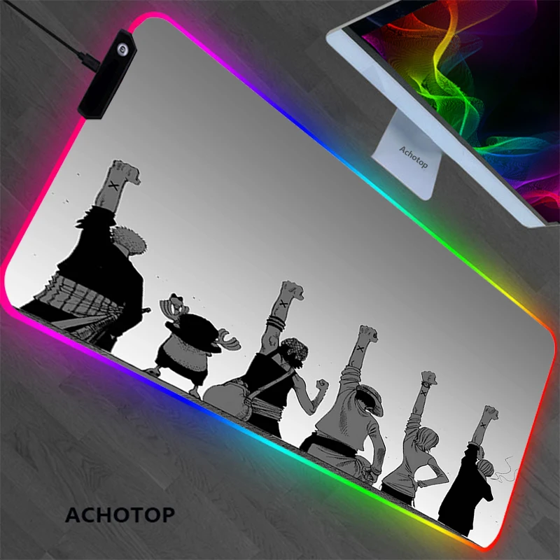 rgb one piece mouse pad fashion laptop computer mouse mat 80x30cm gaming mousepad large xl gamer desk keyboard mat with backlit free global shipping