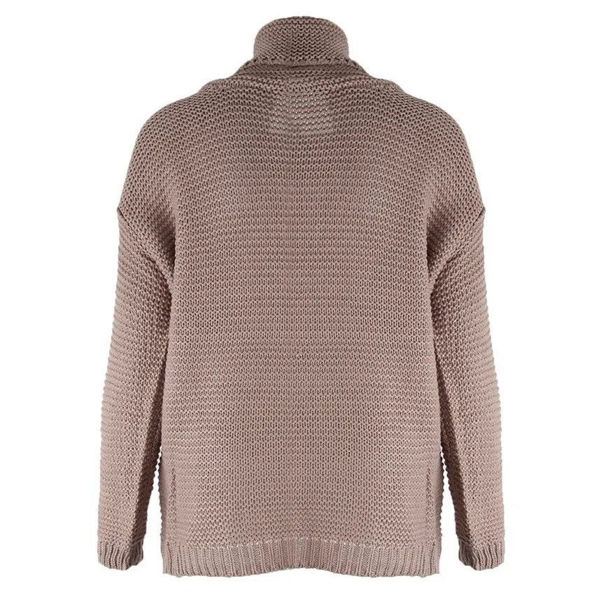 Водолазка свитер женский длинный рукав свободный высокий воротник вязаный