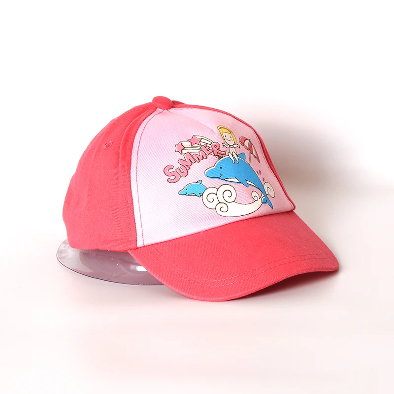 Cartoon Dolphin Girls Hat Baby Girl Cap Cotton Children Baseball Pink Adjustable for Kids | Спорт и развлечения