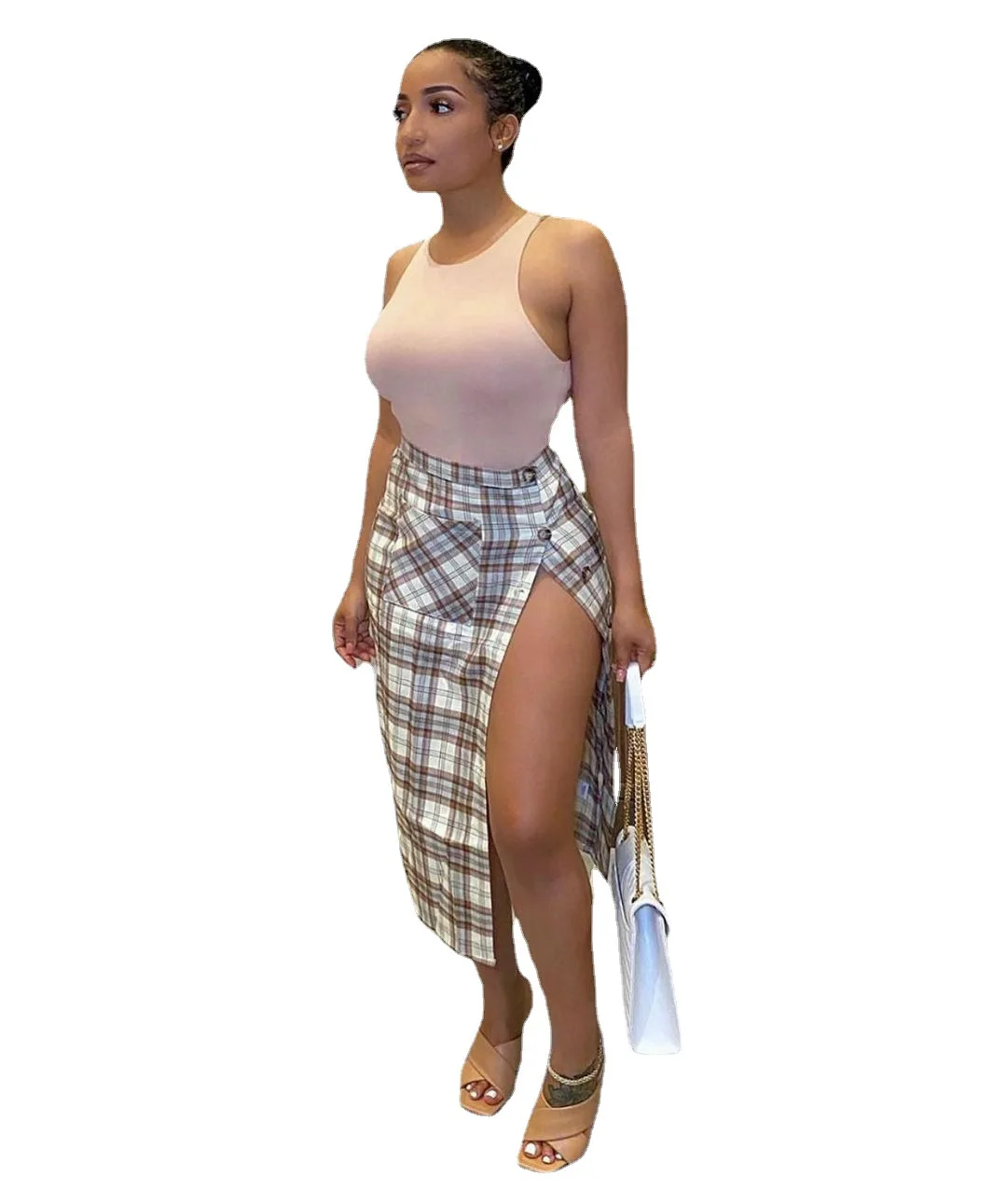 

summer fashion women's skirt plaid denim zaraing female 2021 y2k mini high waist gothic fairy yarn a-line skirt