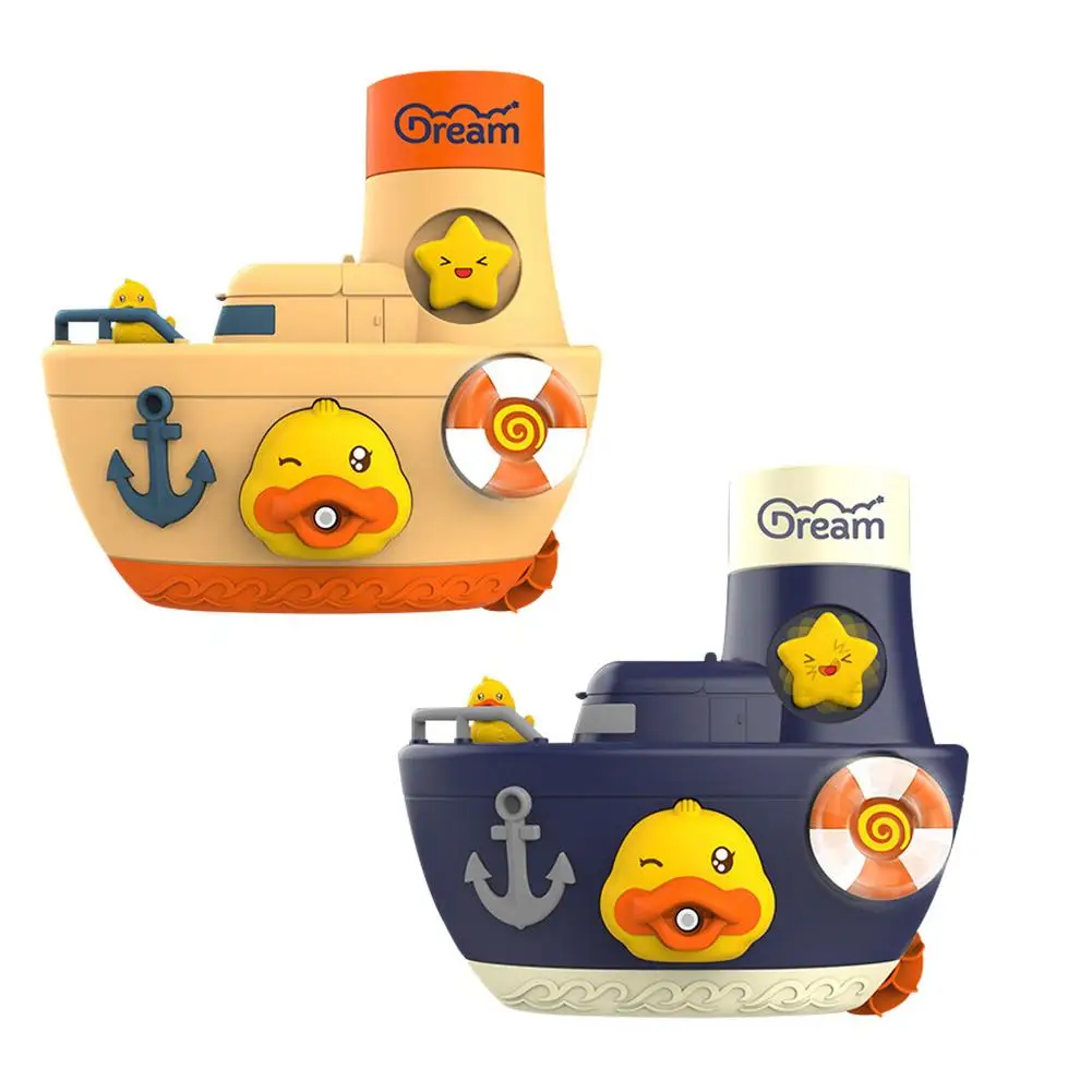 

Baby Bath Toy Toddler Kids Shower Water Spray Cute Duck Sprinkler Boat Triangular Suction Cup Infant Swim Chain Clockwork Toy