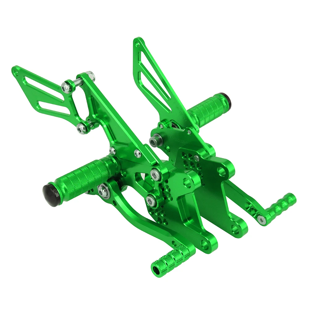 CNC мотоциклетные регулируемые штифты для заготовки педали для KAWASAKI ZX10R ZX-10R ZX 10R 2006 2007 2008 2009 2010 - Цвет: Зеленый