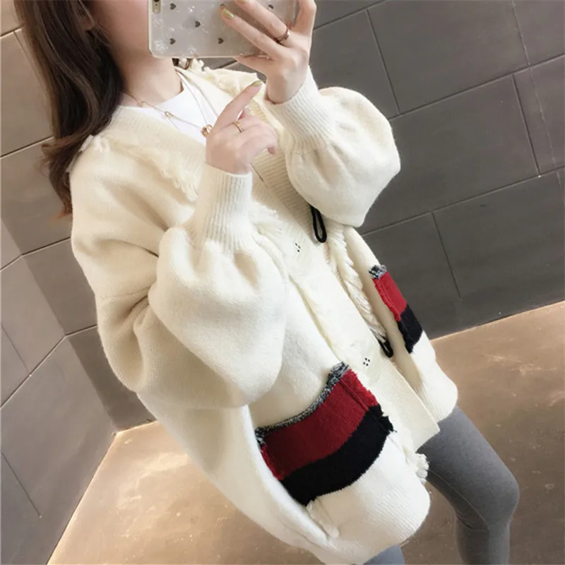 Женский свитер пальто 2019 Весна Новая мода повседневное вязаное осень женский