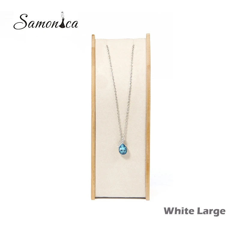 Бамбуковая Вельветовая стойка для демонстрации ювелирных изделий стеллаж