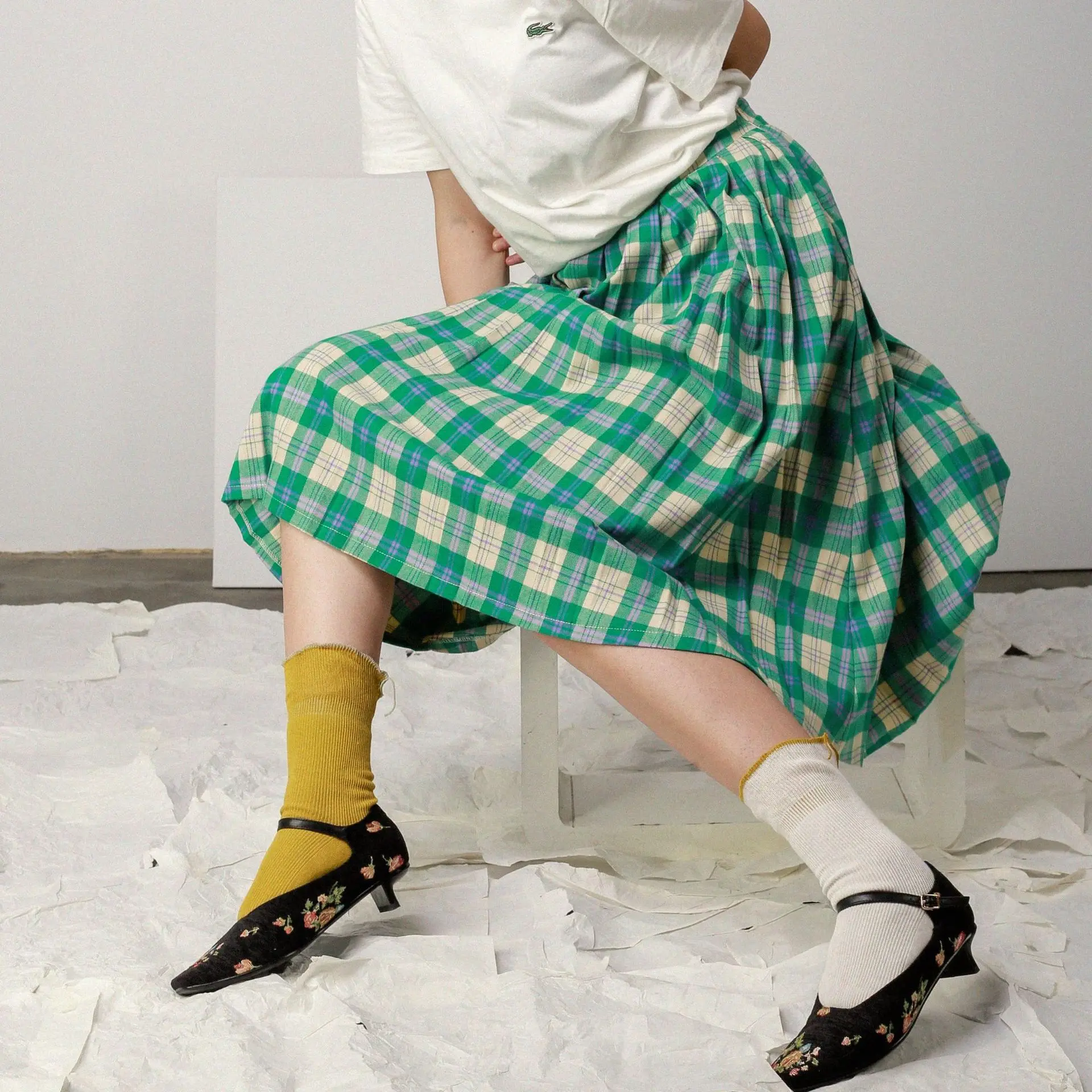 

2022 Spring Summer New Socks Double Needle Bifurcated Design Trend Personality Minimalist Stockings Japanese Ins Sock Female