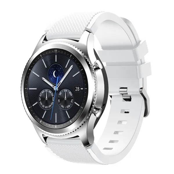 Белый Gear S3 Frontier классический ремешок для часов 22 мм силиконовый спортивный заменитель Мужские t часы для мужчин wo мужские часы ремешок для samsung gear S3 браслет - Цвет: Белый