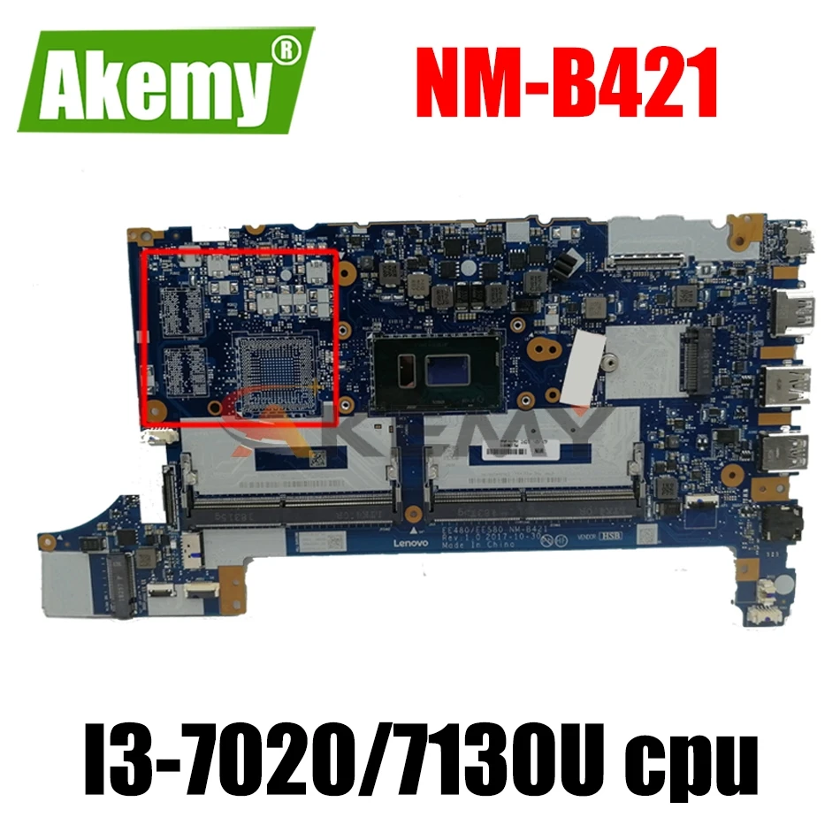 

Материнская плата FRU 01LW179 EE480/EE580 NM-B421 для ноутбука Lenovo Thinkpad E580 E480 R480 с процессором I3-7020/7130U 100%, полностью протестирована