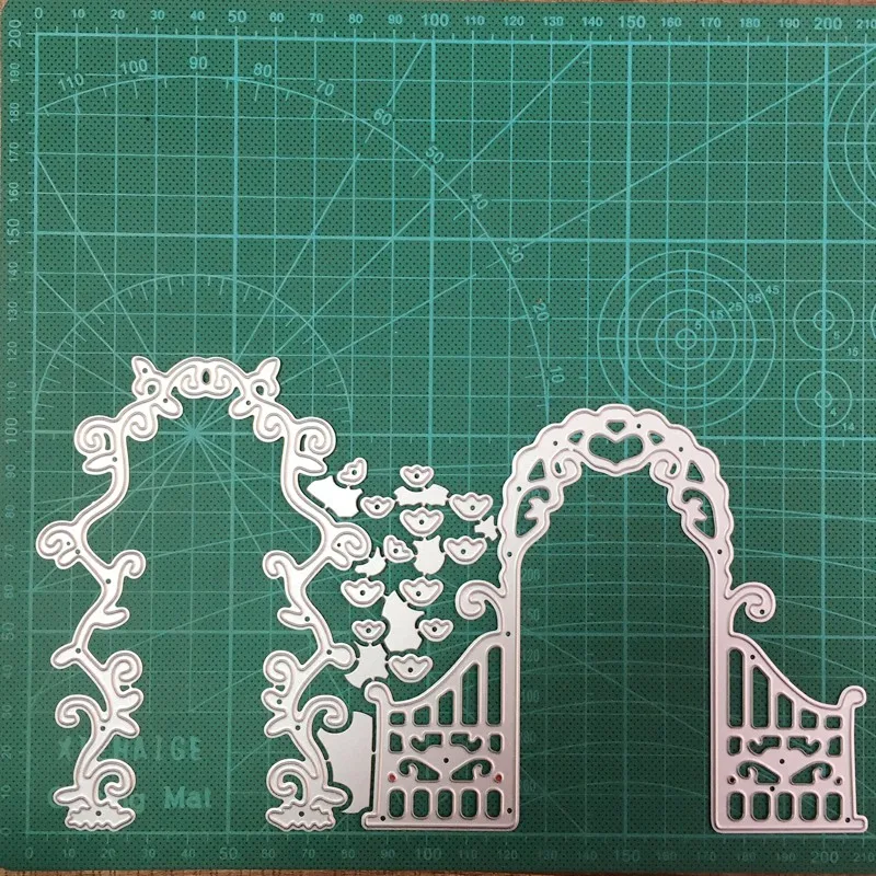 

Wedding Flower Arched Door Metal Cutting Dies Scrapbooking Stencils dies DIY Album Cards Embossing Die Cuts Craft Dies 2020 NEW