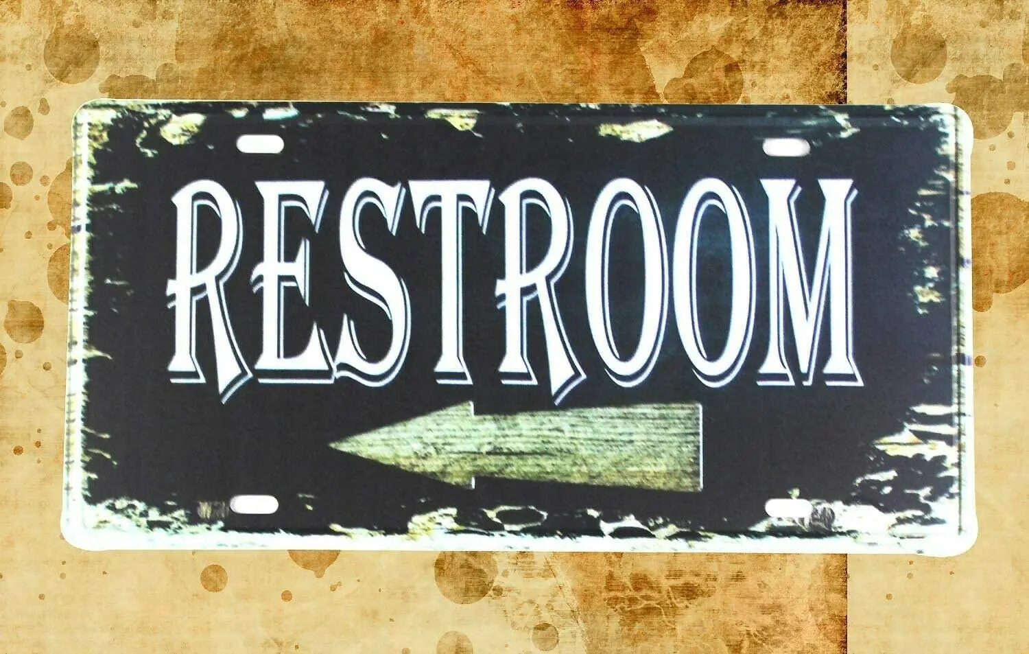 

ZMKDLL Restroom tin Sign car Plate Lodge Cafe Metal Advertising Wall Art