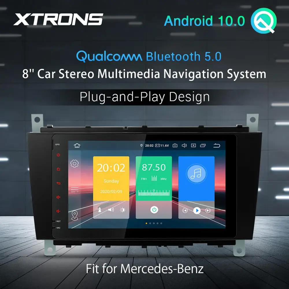 

Android 10,0, автомобильный стерео радиоплеер Qualcomm Bluetooth 5,0, мультимедийный плеер для Mercedes Benz W209 2005 2006 W203 W463 GPS OBD без DVD