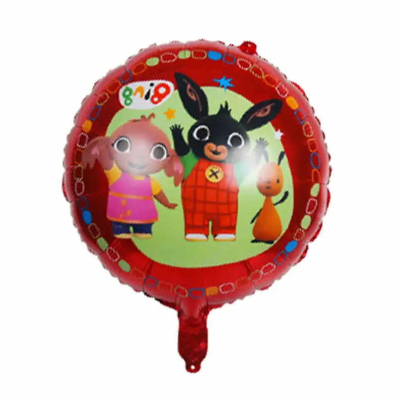 As Picture 18 дюймовые детские игрушки кролика bing на день рождения 2, 3, 4, 5, 6 лет, воздушные шары с гелием из алюминиевой фольги, вечерние украшения для маленьких детей - Цвет: As Picture