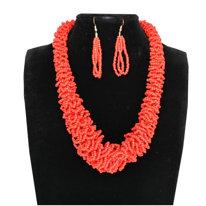 Модное свадебное ожерелье в африканском стиле для невесты серьги бусины форме