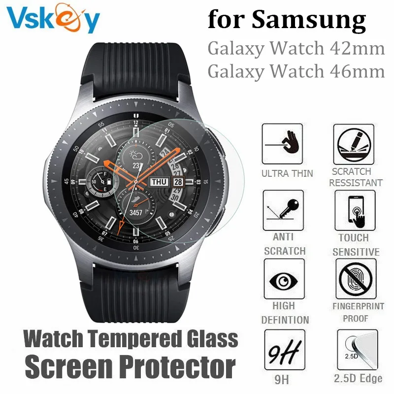 VSKEY 100 шт. закаленное стекло для Samsung Galaxy Watch 46 мм и 42 Защитная пленка экрана умных