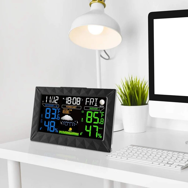 Цифровая беспроводная метеостанция с большим цветным ЖК дисплеем наружным