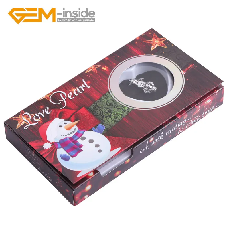 Натуральный пресноводный жемчуг Merry Christmas Wish Box набор колье Oyster DIY Ювелирные изделия вакуумная упаковка клетка любовь для женщин подарок 1 коробка - Окраска металла: Christmas Snowman