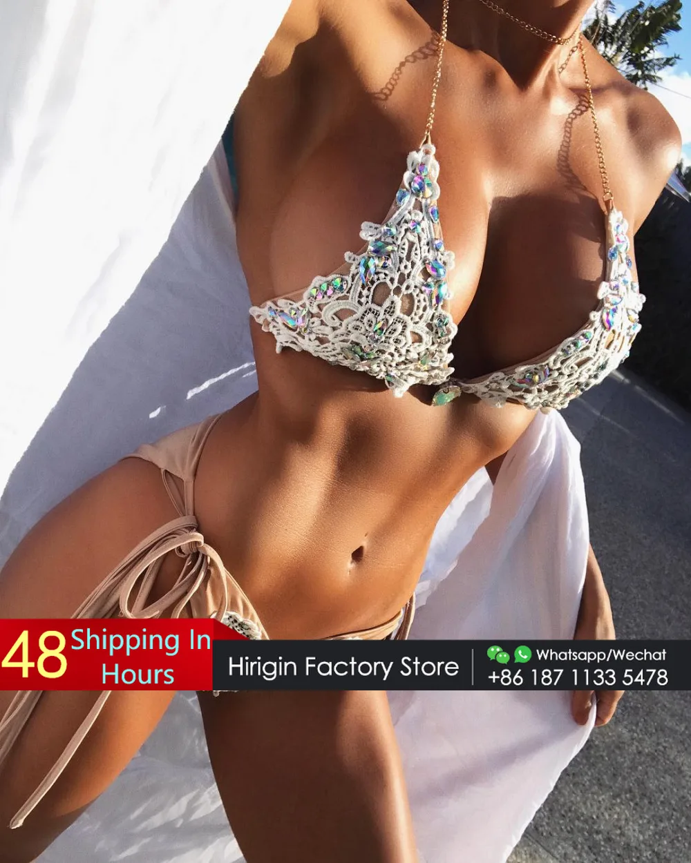 2018 бикини ручной работы с бриллиантами женские купальники кружевной комплект и