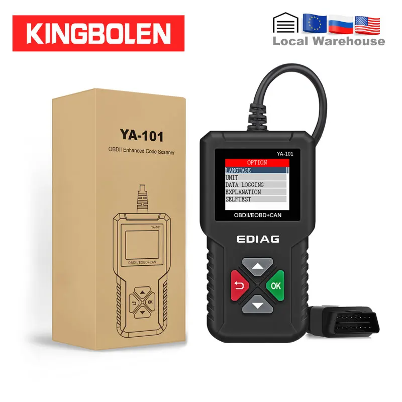 EDIAG YA101 OBDII/EOBD считыватель кодов YA-101 автоматический диагностический инструмент граф datastream OBD2 реальный 16Pin obd2 DIY сканер CR3001