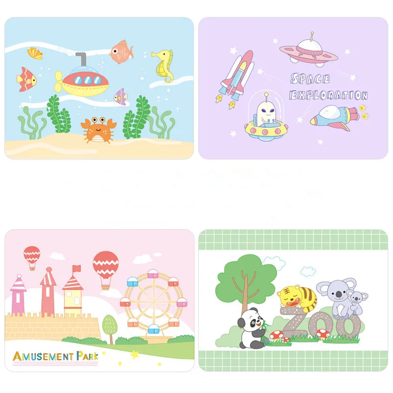

Cartoon Placemat Kids Plate Mat Food Grade SiliconeEasy Cleaning Table Pad Waterproof heat insulation Kitchen gadget 1Pcs