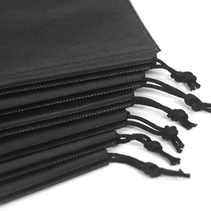 

20PCS Travel Shoe Bags Non-Woven Storage with Rope for Men and Women Large Shoes Pouch Packing Organizers, Black