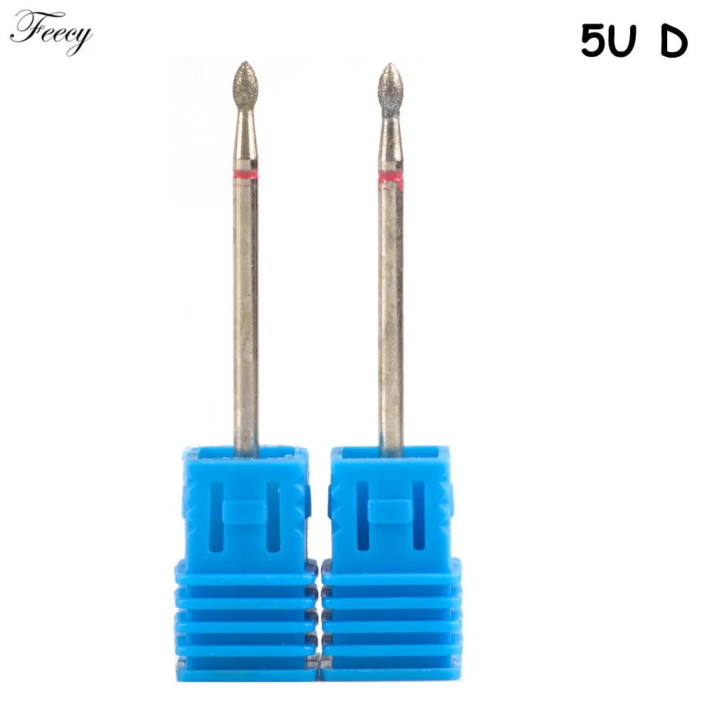 5U D 2PCS Алмазные сверла для ногтей, Набор насадок, фрезы для маникюра, корундовые насадки для маникюра, аксессуары для ногтей - Цвет: 5U D 2PCS