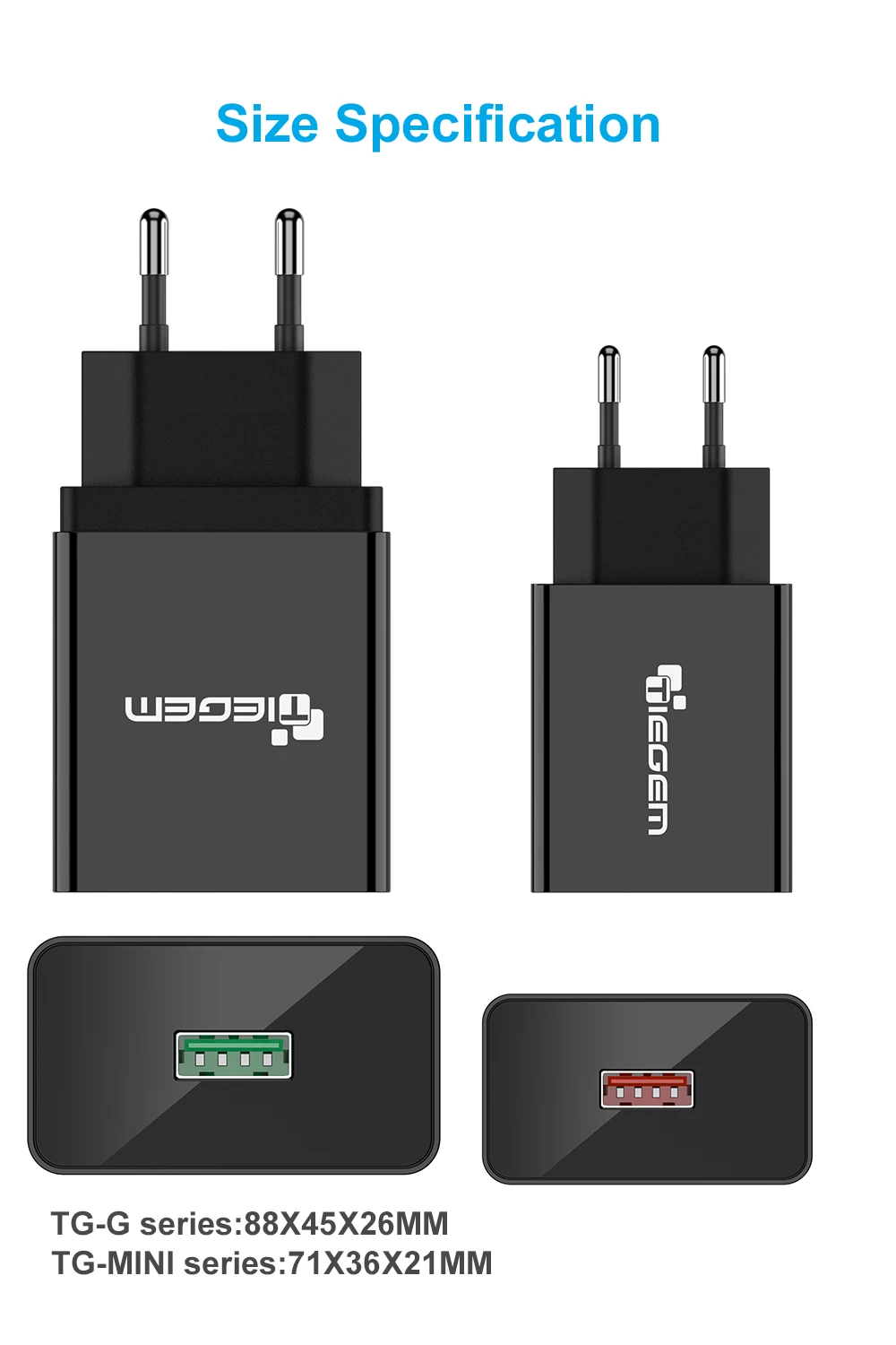 TIEGEM Quick Charge 3,0 USB настенное зарядное устройство адаптер 18 Вт EU US Plug Универсальное зарядное устройство для мобильных телефонов для samsung iphone 7