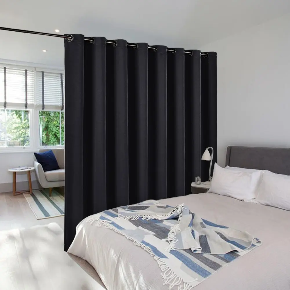 Black NICETOWN, 1 шт., перегородка для комнаты, занавеска, блок, полная конфиденциальность, готовая для кафе, офиса, отеля, светильник, занавеска - Цвет: Black