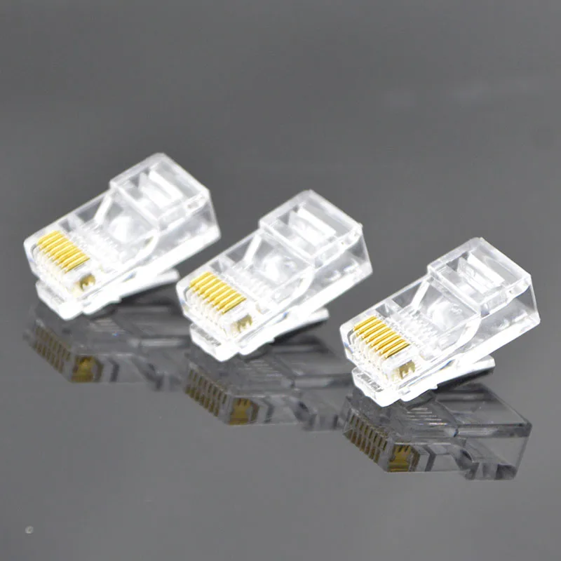 Новый Сетевой разъем RJ45 CAT5, 1000CS, 8P8C, пять типов RJ45, неэкранированная кристаллическая головка, 3,5, тройной, толстый, из чистой меди, оптовая продажа