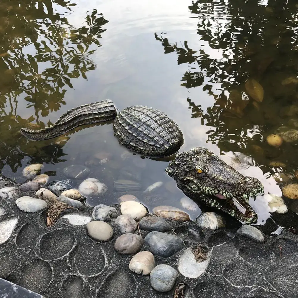 Floating Crocodile Ornament Simulation Alligator Statue Funny Water Decor for Pool Pond Garden | Дом и сад