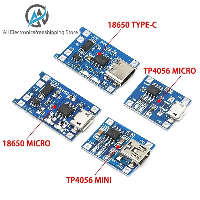 Type c / Micro USB 5 В 1A 18650 TP4056 модуль зарядного устройства литиевой батареи зарядная