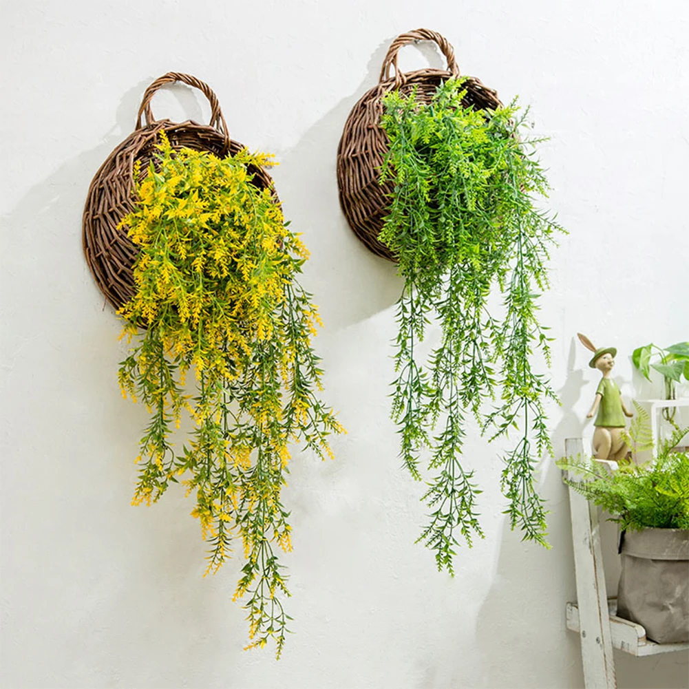 

Willow Flower Basket Horticultural Wall Decoration Hanging Basket Wall Hanging (OPP Bag) for Home Garden Balcony Decoration