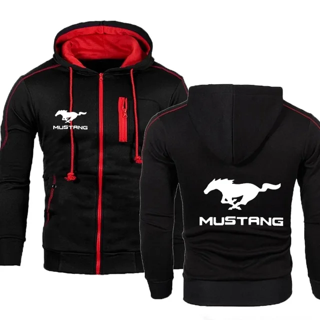 

2020 New Spring Autumn Fashion Men Hoodie Mustang Logo Print High Quality Cotton Sweatshir 6 Colors