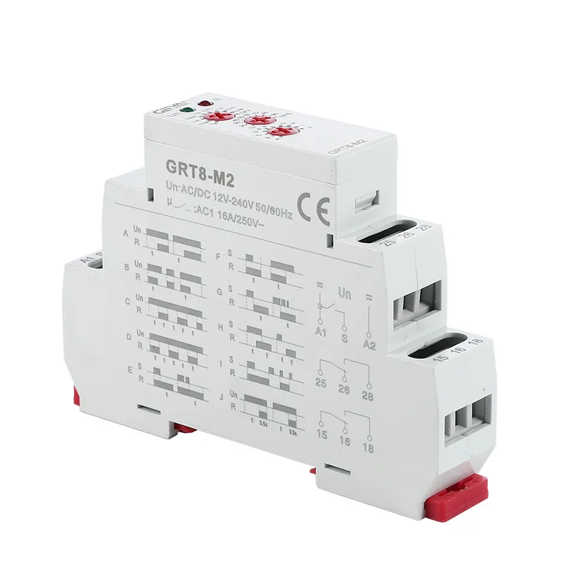 Multi Function Time Relay 16A Din Rail Type 10 Adjustable Timer 12V-240V AC DC | Relays
