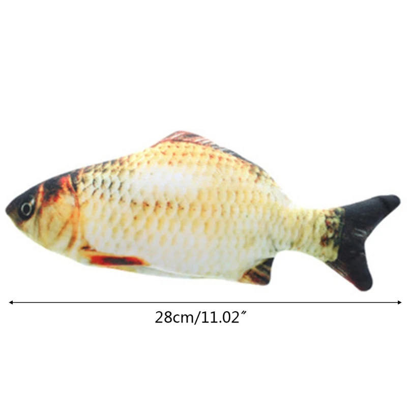 

Electric Moving Fish Cat Toy LED Realistic Plush Simulation Wagging Dancing Jumping Fish Pets Chew Bite Kick Toy