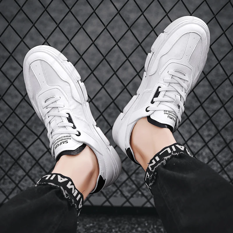 Мужские кожаные туфли модные трендовые износостойкие и Нескользящие уличные