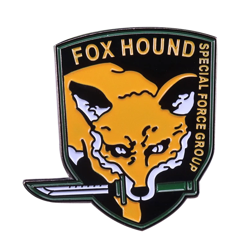 Fox Hound Special Forces Enamel Pin Metal Gear Solid Badge P
