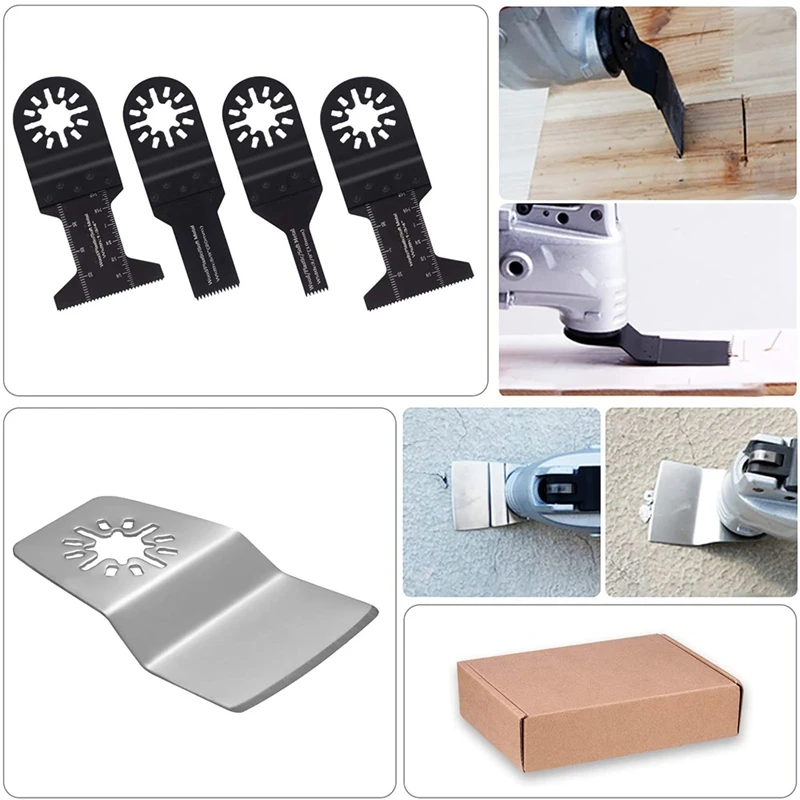 

Saw Blade Kit, 105-Piece Saw Blade Oscillating Accessory Set, Multifunctional Tool Accessory Set for Fein Multimaster