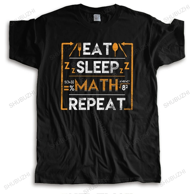 

Funny Eat Sleep Math Repeat Tshirt Short Sleeve Cotton T-shirt O-neck Casual Shirt Mathematical Mathematics Tee Tops Gift Idea