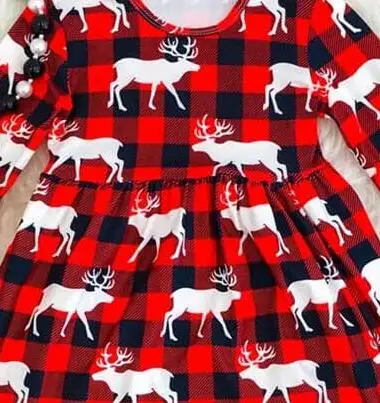 Рождественская Детская одежда в клетку с изображением овец и животных платье для